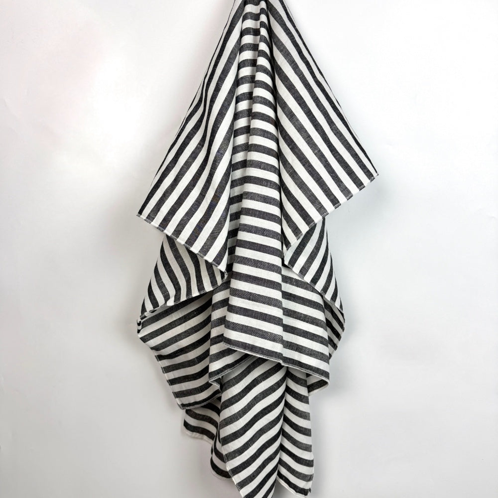 55% Linen 45% Cotton Yarn-Dyed Stripe Woven Fabric – Five Point Fabric Co.,