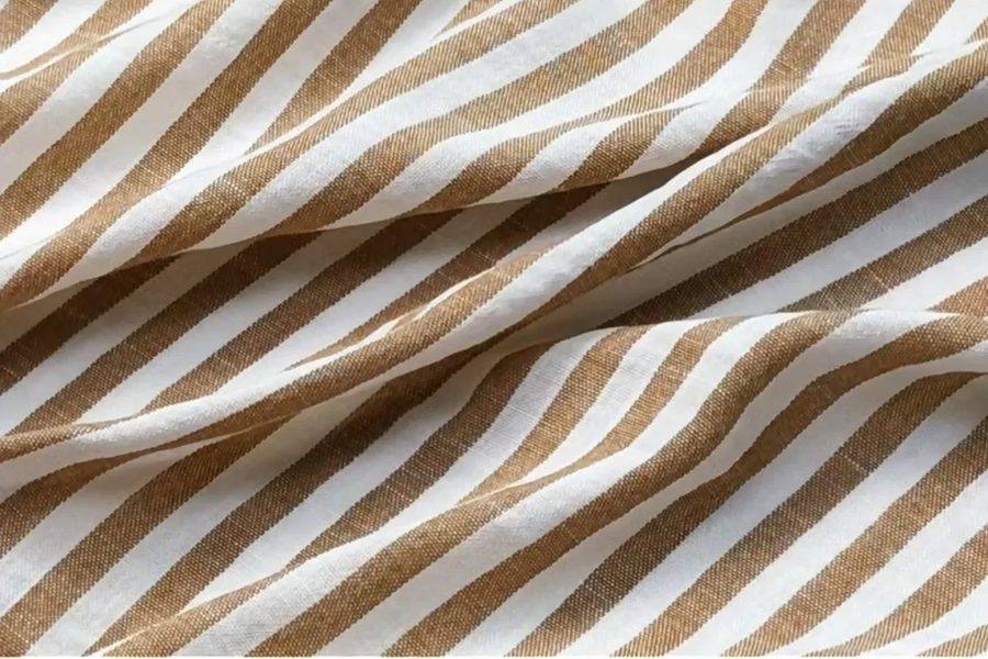 A yarn-dyed stripe, seen close